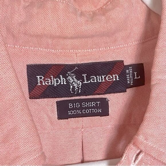 Ralph Lauren Sz Lrg Pink Cotton Golf Micro Check Tilden Fit Button Down Shirt - Picture 4 of 4
